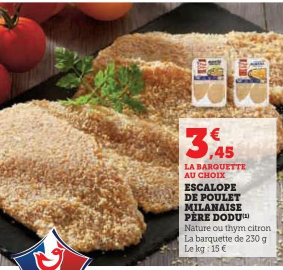 ESCALOPE DE POULET MILANAISE PÈRE DODU