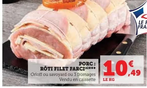 porc : rôti filet farci