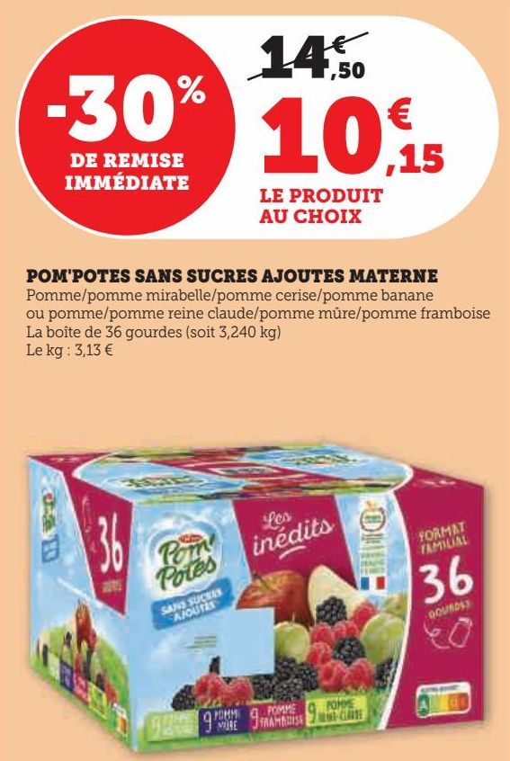 POM'POTES SANS SUCRES AJOUTES MATERNE