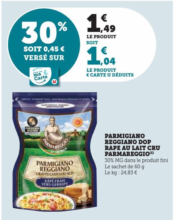 PARMIGIANO REGGIANO DOP RAPE AU LAIT CRU PARMAREGGIO