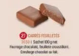 carrés feuilletés  36501 sachet 100gnet fourage chocalun, fruit errobage chocolat 