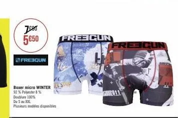 700 5650  freegun  boxer micro winter 92% polyester 8% doublure 100%  du s au xxl plusieurs modeles disponibles  freecun  frescun  part 