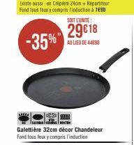 -35%  SOIT L'UNITE:  29€18  AU LIEU DE 44090  2500  Galettière 32cm décor Chandeleur Fond tous feux y compris l'induction 