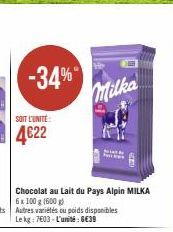 chocolat au lait Milka