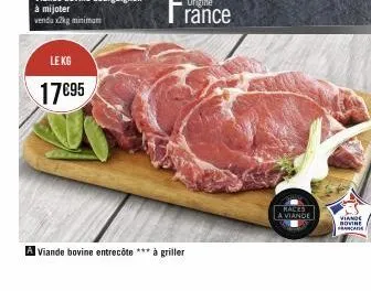 le kg  17695  a viande bovine entrecôte *** à griller  races a viande  viande bovine francade 