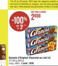 chocolat au lait Granola