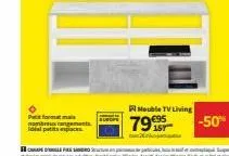 patforma mais nombreux rangements ideal petits espac  p  meuble tv living  799  -50% 