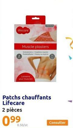 lifecare  Muscle plasters  Semes Muskelpaster/Pastry  Loosens your muscles  Patchs chauffants Lifecare  2 pièces  099  0.50/st  Consulter 