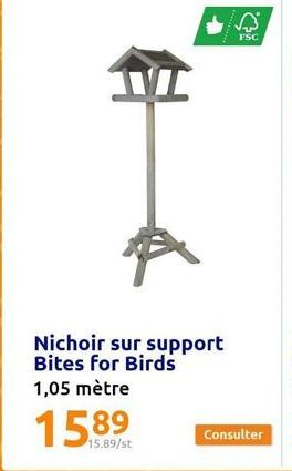 #  Nichoir sur support Bites for Birds 1,05 mètre  15.89/st  FSC 