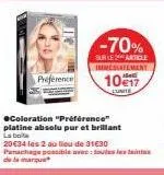 preference  -70%  sur le article immediatement  10€17 