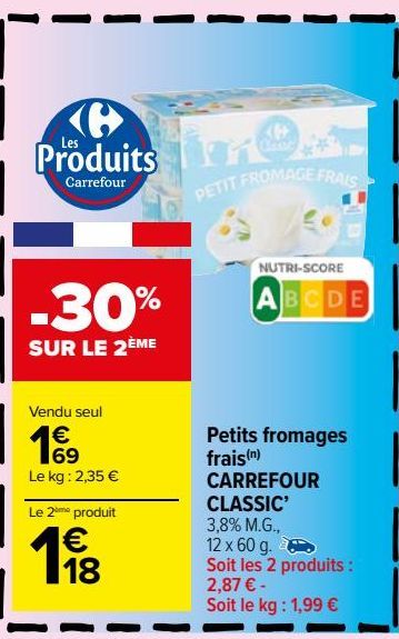 Petits fromages frais CARREFOUR CLASSIC’