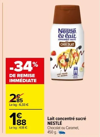 lait concentré sucré nestlé