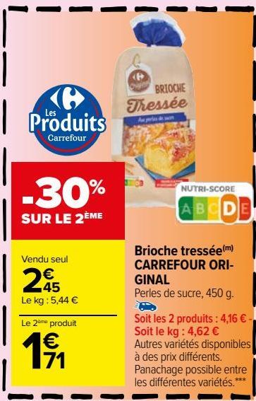 Brioche tressée  CARREFOUR ORIGINAL