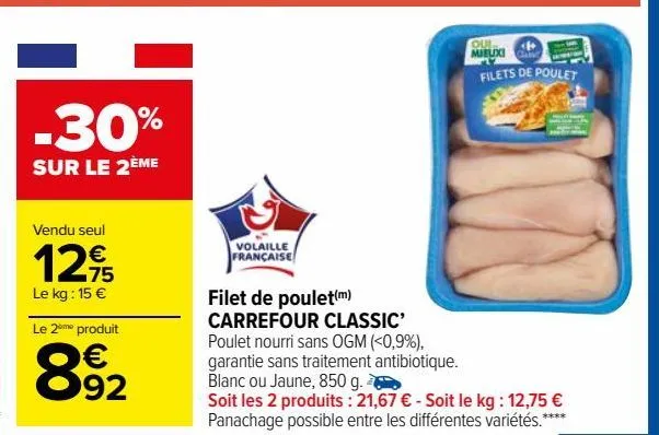 filet de poulet carrefour classic’