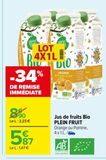 Jus de fruits Bio PLEIN FRUIT offre à 5,87€ sur Carrefour Market