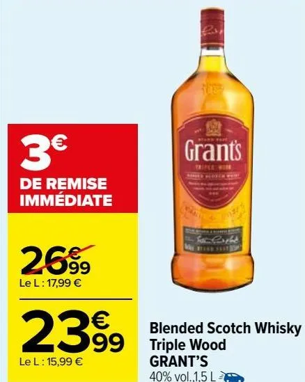 blended scotch whisky triple wood grant’s