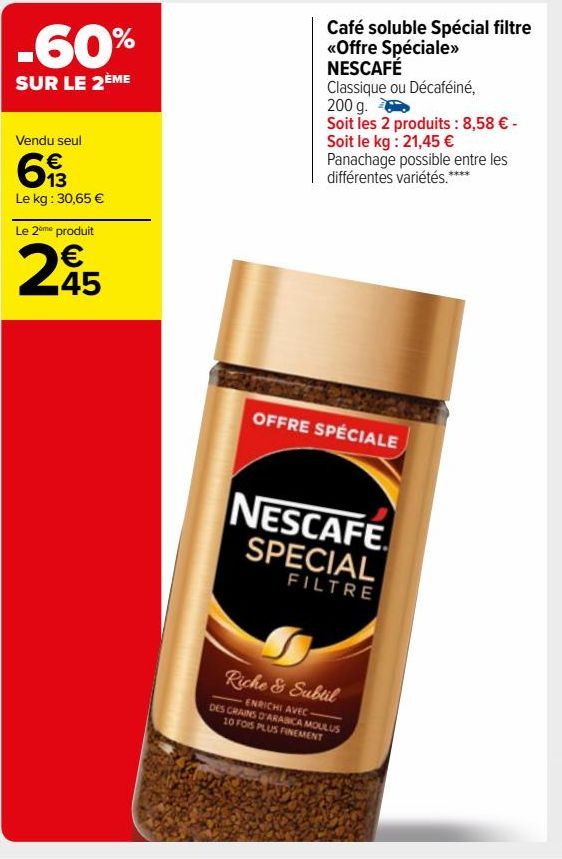 Café soluble Spécial filtre «Offre Spéciale» NESCAFÉ