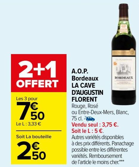 A.O.P. Bordeaux LA CAVE D’AUGUSTIN FLORENT