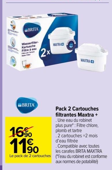  Pack 2 Cartouches filtrantes Maxtra +