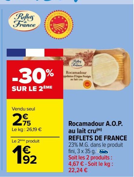 Rocamadour A.O.P. au lait cru REFLETS DE FRANCE