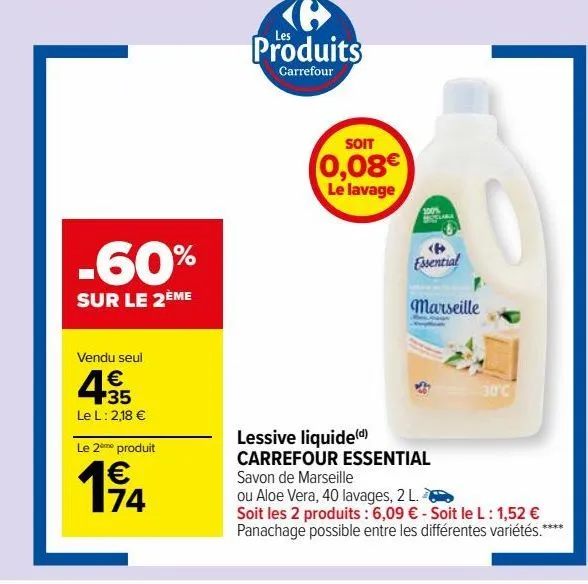 lessive liquide carrefour essential