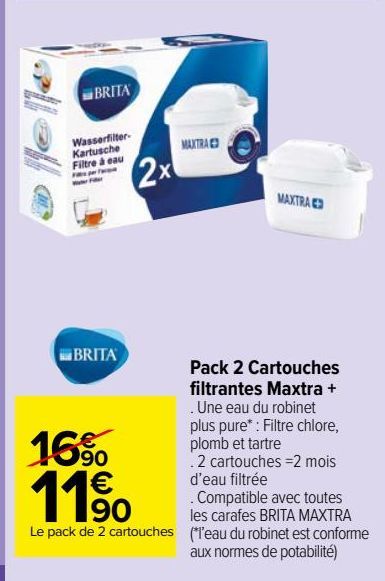 Pack 2 Cartouches filtrantes Maxtra +