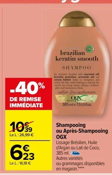 shampooing ou après-shampooing ogx