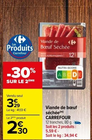 viande de bœuf séchée carrefour