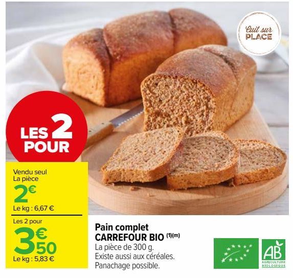 Pain complet CARREFOUR BIO 