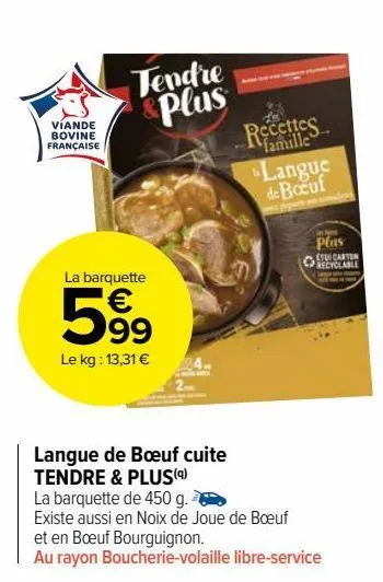 langue de bœuf cuite tendre & plus