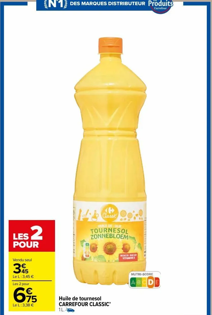 huile de tournesol carrefour classic’