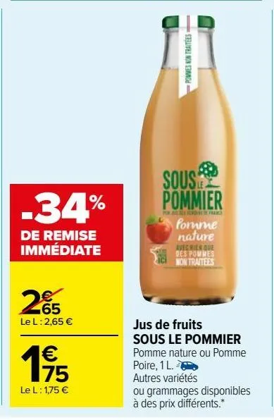 jus de fruits sous le pommier