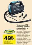 Compresseur RTC 5500 Ring -Gonfleur et dégonfleur 2 en 1 offre à 49,9€ sur Carrefour Market