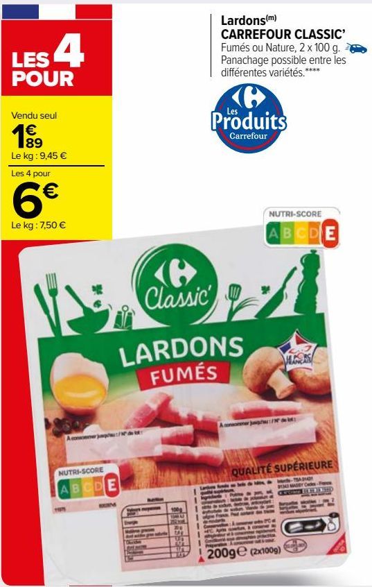 Lardons CARREFOUR CLASSIC’