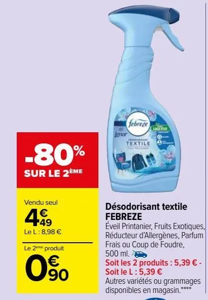 désodorisant textile febreze