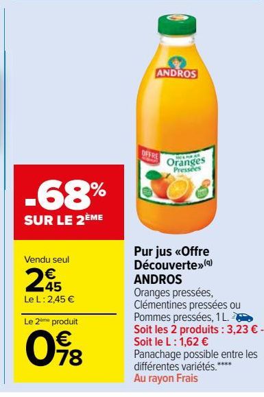 Pur jus «Offre Découverte» ANDROS