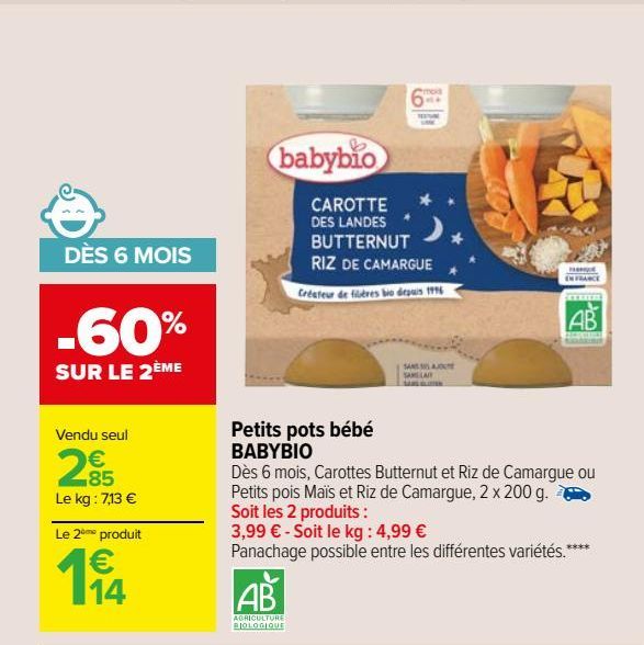 Petits pots bébé BABYBIO