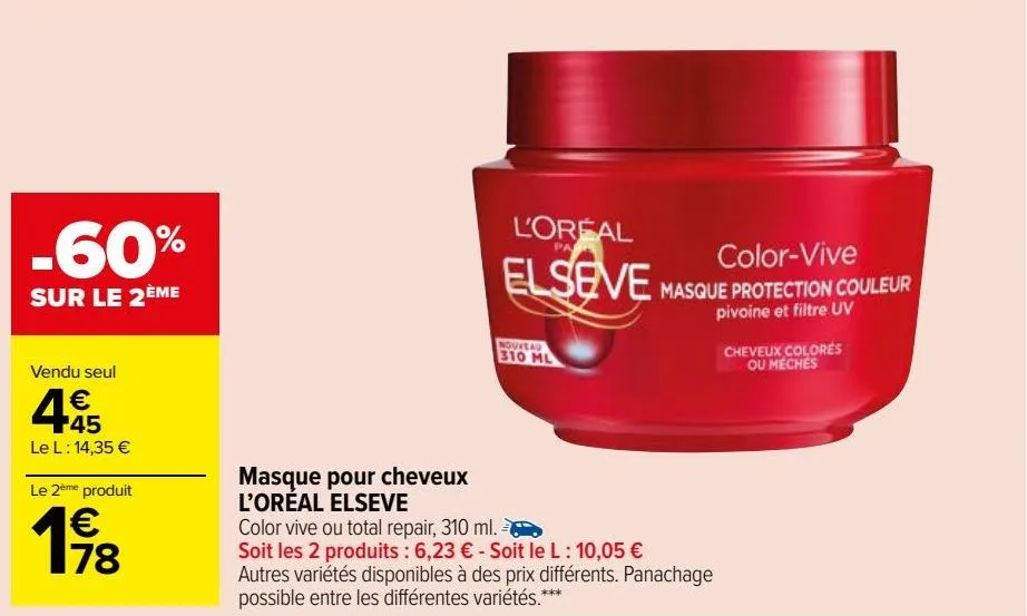  masque pour cheveux l’oréal elseve