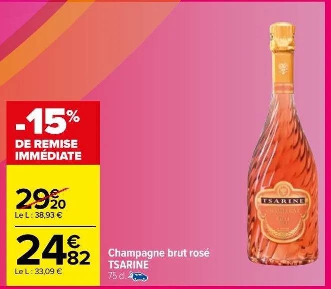 champagne brut rosé  tsarine