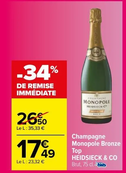 champagne  monopole bronze  top  heidsieck & co