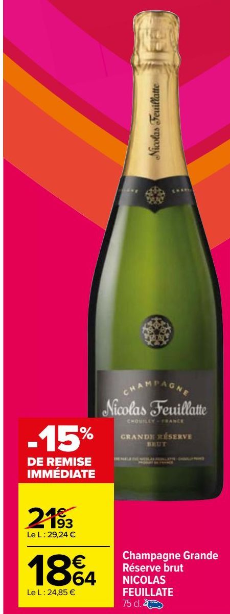 Champagne Grande  Réserve brut  NICOLAS  FEUILLATE