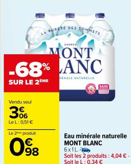 Eau minérale naturelle MONT BLANC