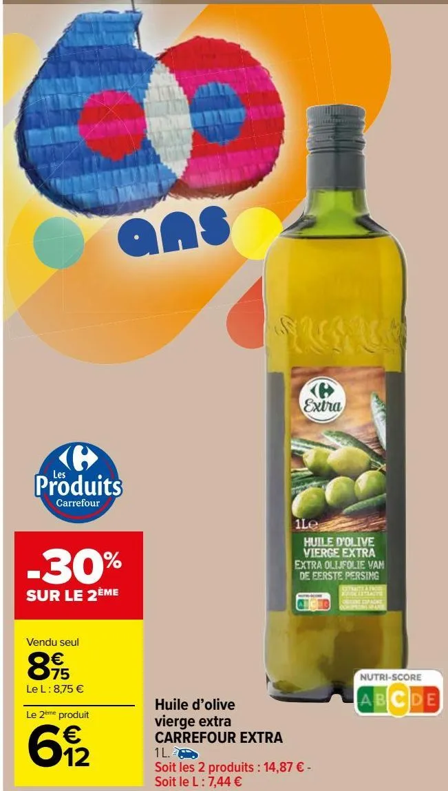 huile d’olive  vierge extra  carrefour extra