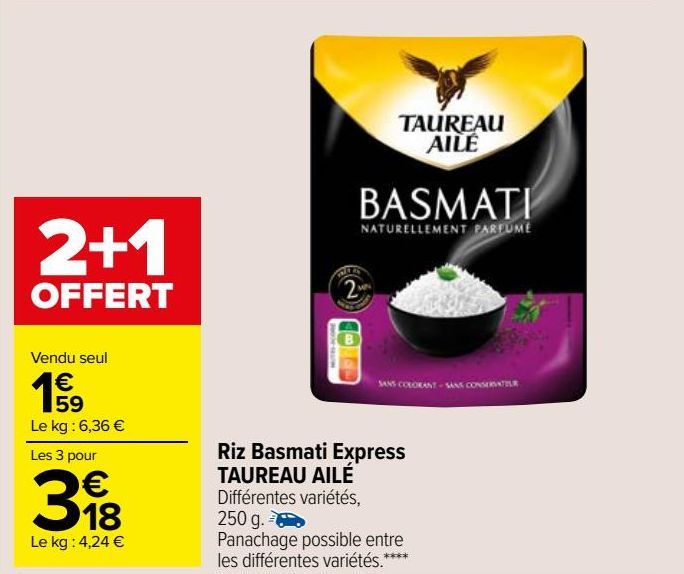 Riz Basmati Express  TAUREAU AILÉ