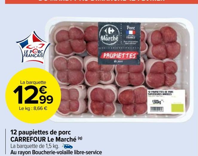  12 paupiettes de porc  CARREFOUR Le Marché