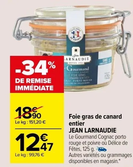 foie gras de canard  entier  jean larnaudie