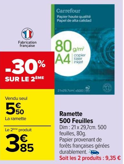 Ramette  500 Feuilles