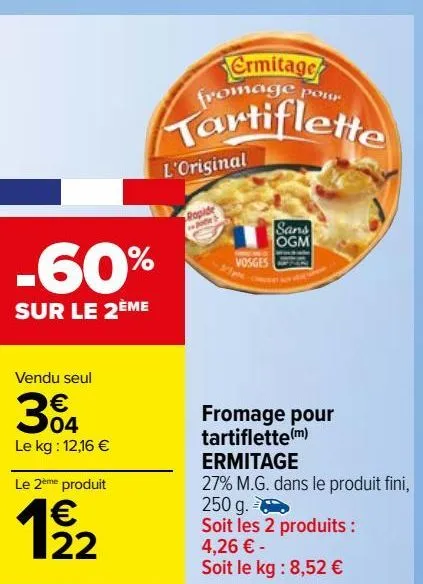 fromage pour tartiflette(m) ermitage