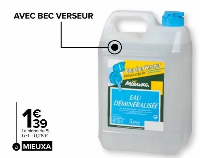 eau déminéralisée 5l nature mieuxa