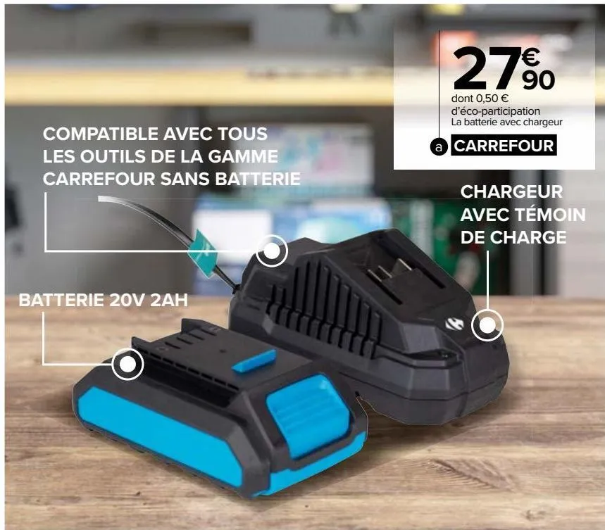 Aspirateur eau et poussière 20V CARREFOUR